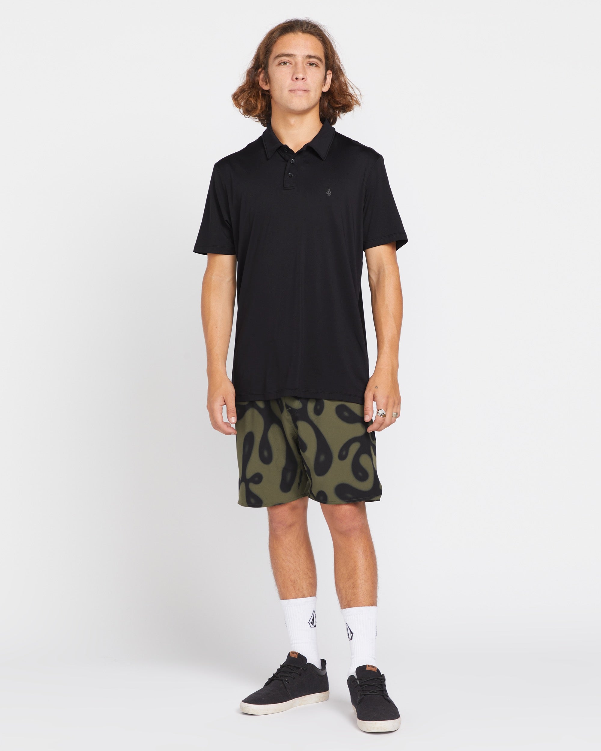 Black polo shorts best sale