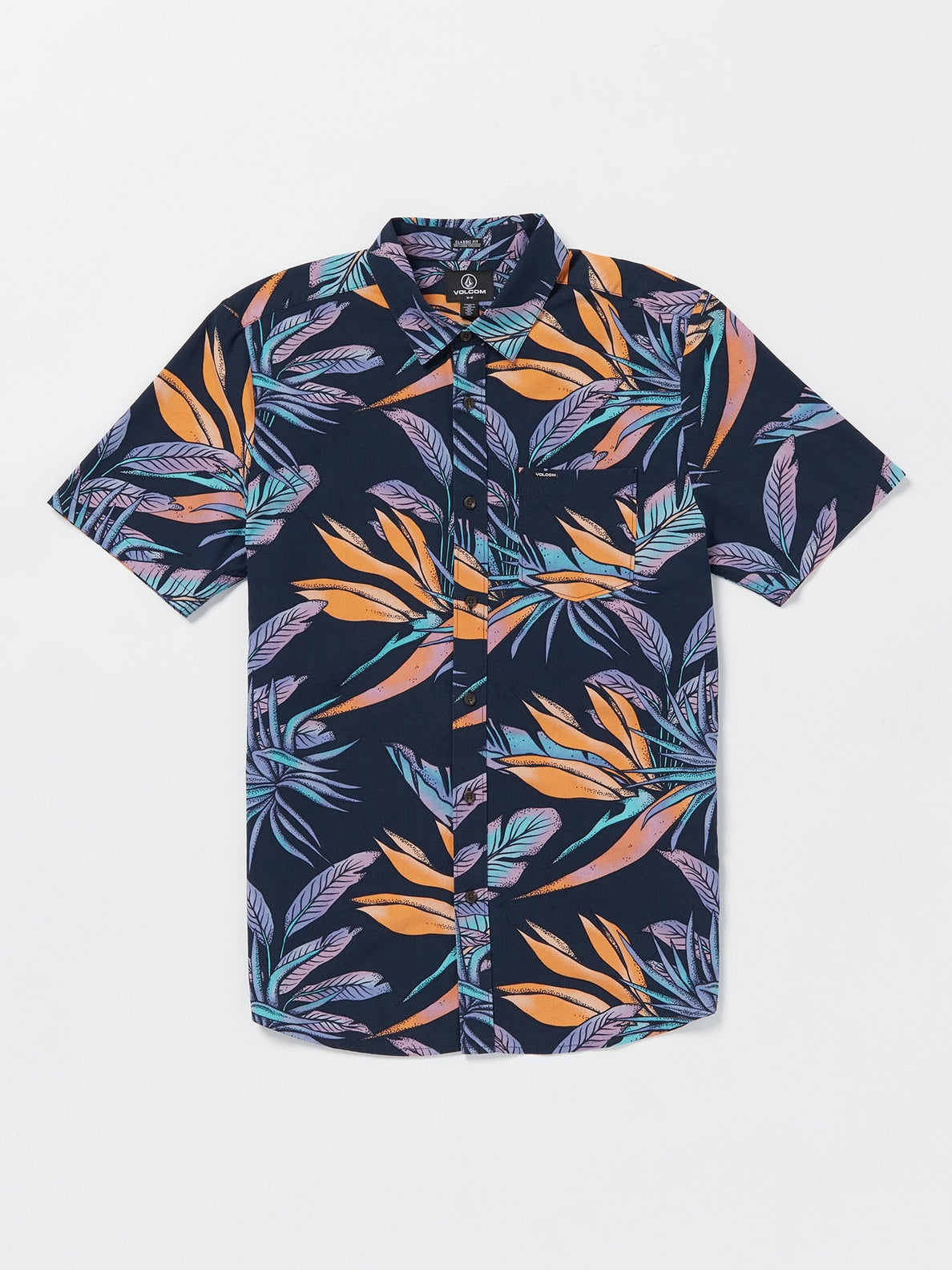 Indospray Floral Woven Short Sleeve Shirt - Navy – Volcom Canada