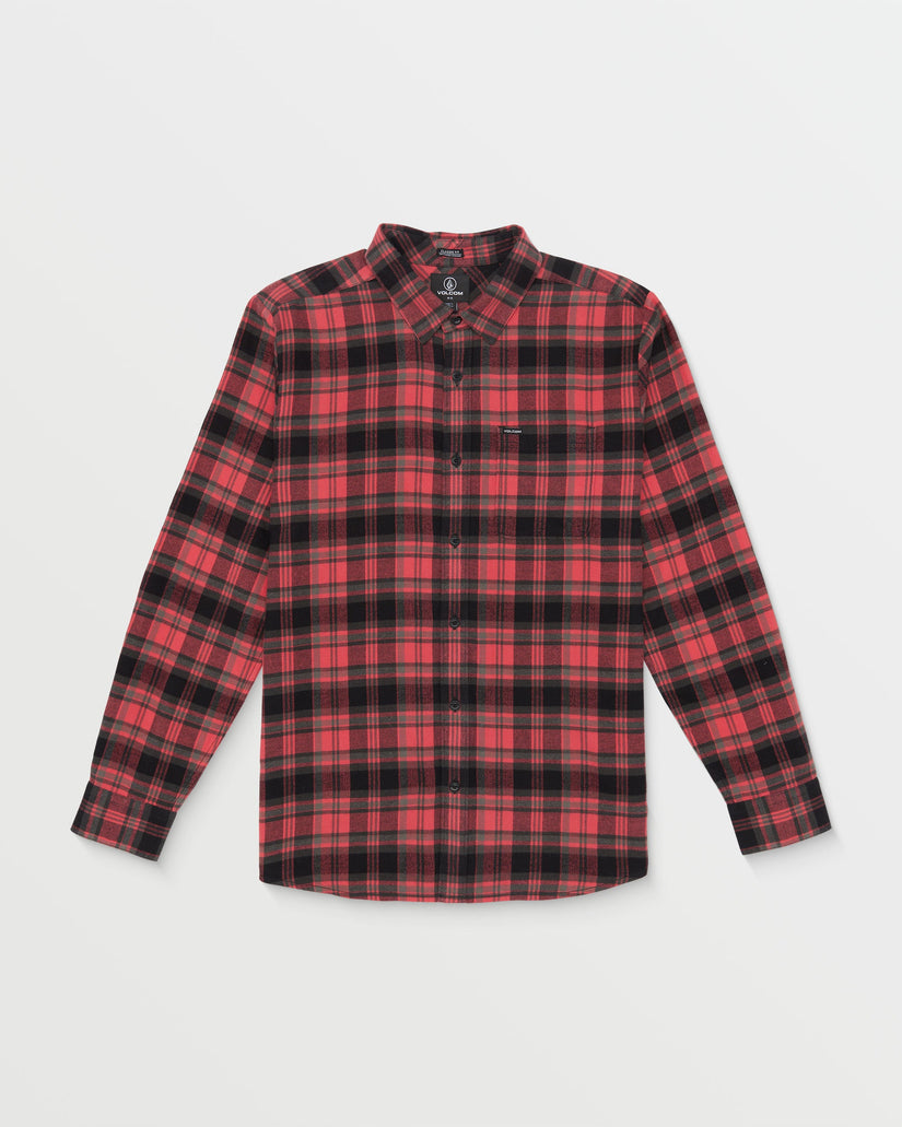 Caden Plaid Long Sleeve Shirt - Cranberry