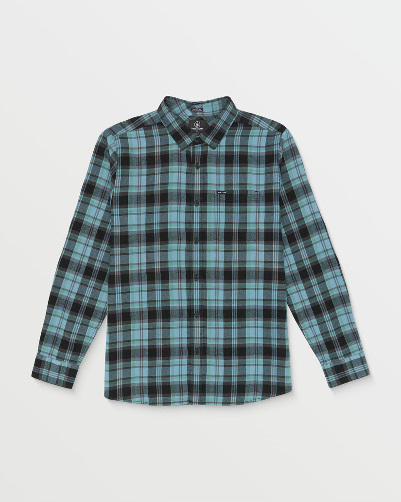 Caden Plaid Long Sleeve Shirt - Blue Rinse