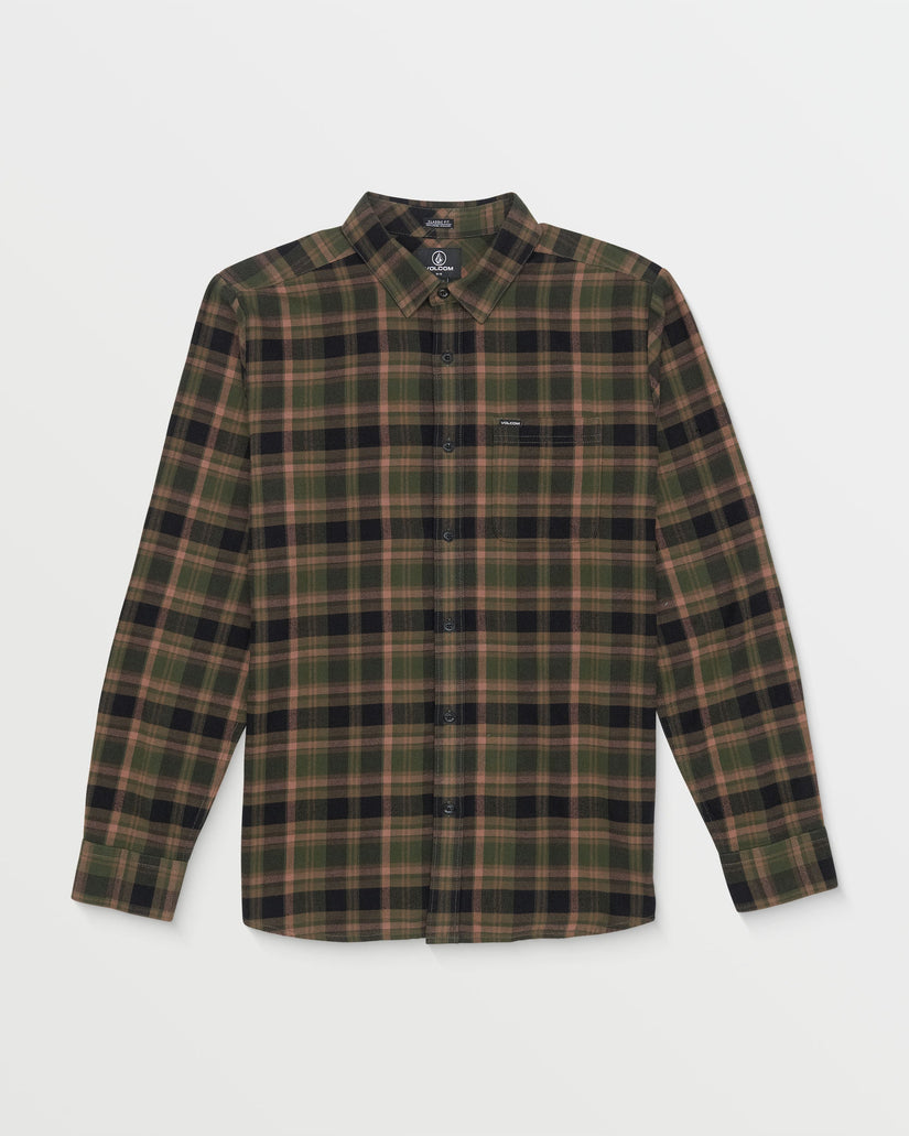 Caden Plaid Long Sleeve Shirt - Squadron Green