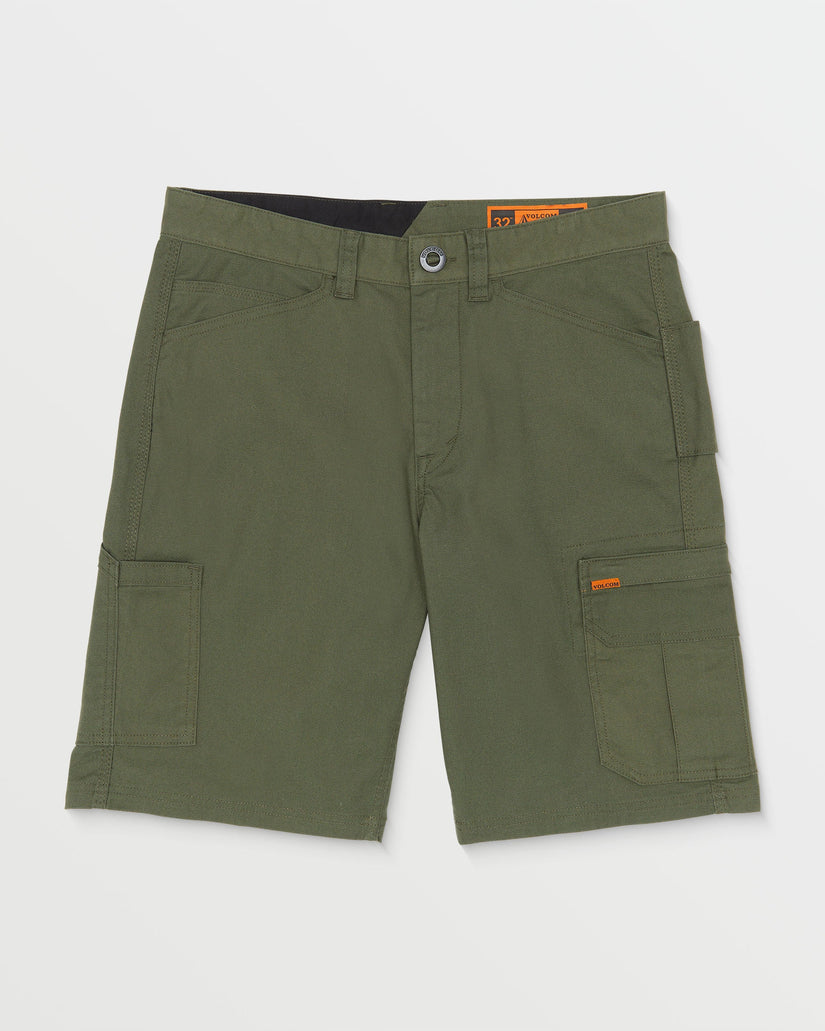 Volcom Workwear Gage Work Shorts - Squadron Green