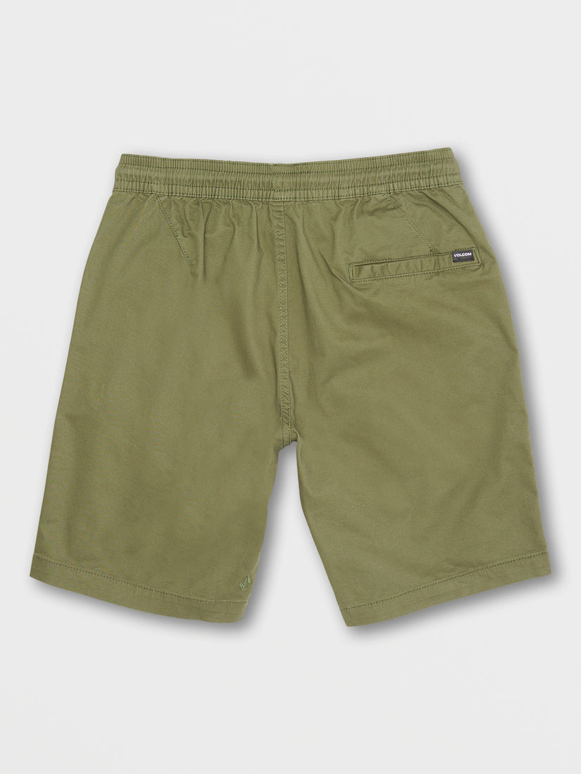 Cleaver Elastic Waist Stretch Shorts - Military