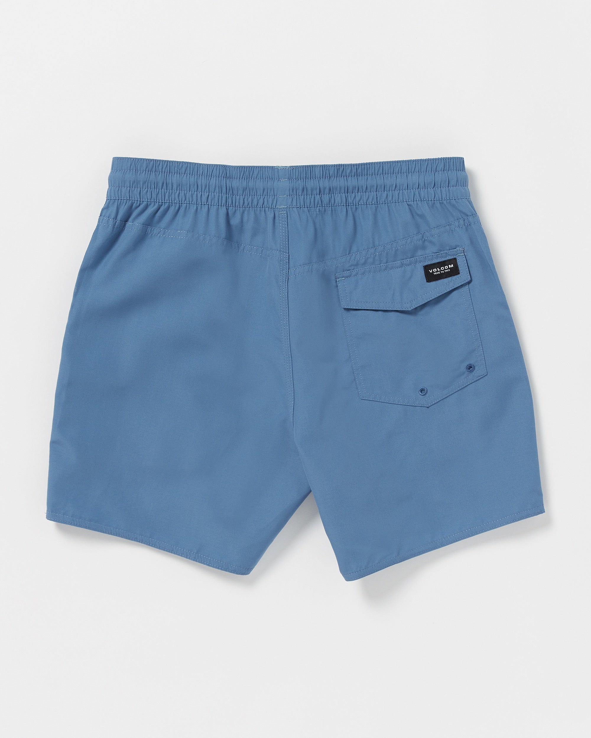 Lido Solid Elastic Waist Trunks - Blueberry