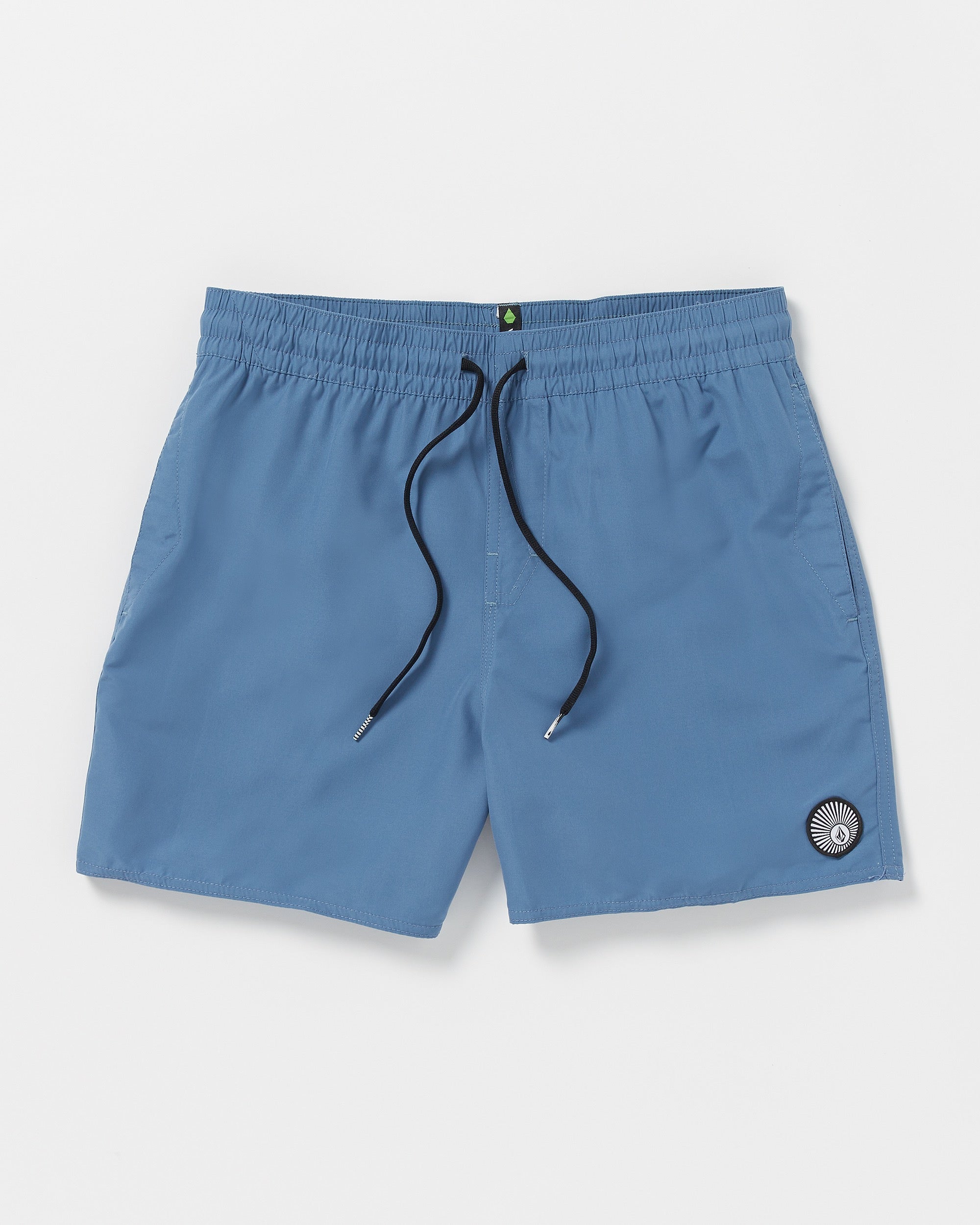 Lido Solid Elastic Waist Trunks - Blueberry