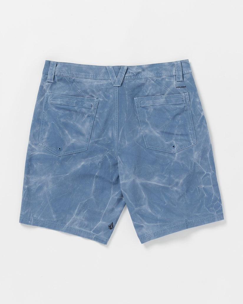 Stone Faded Hybrid Shorts - Blueberry