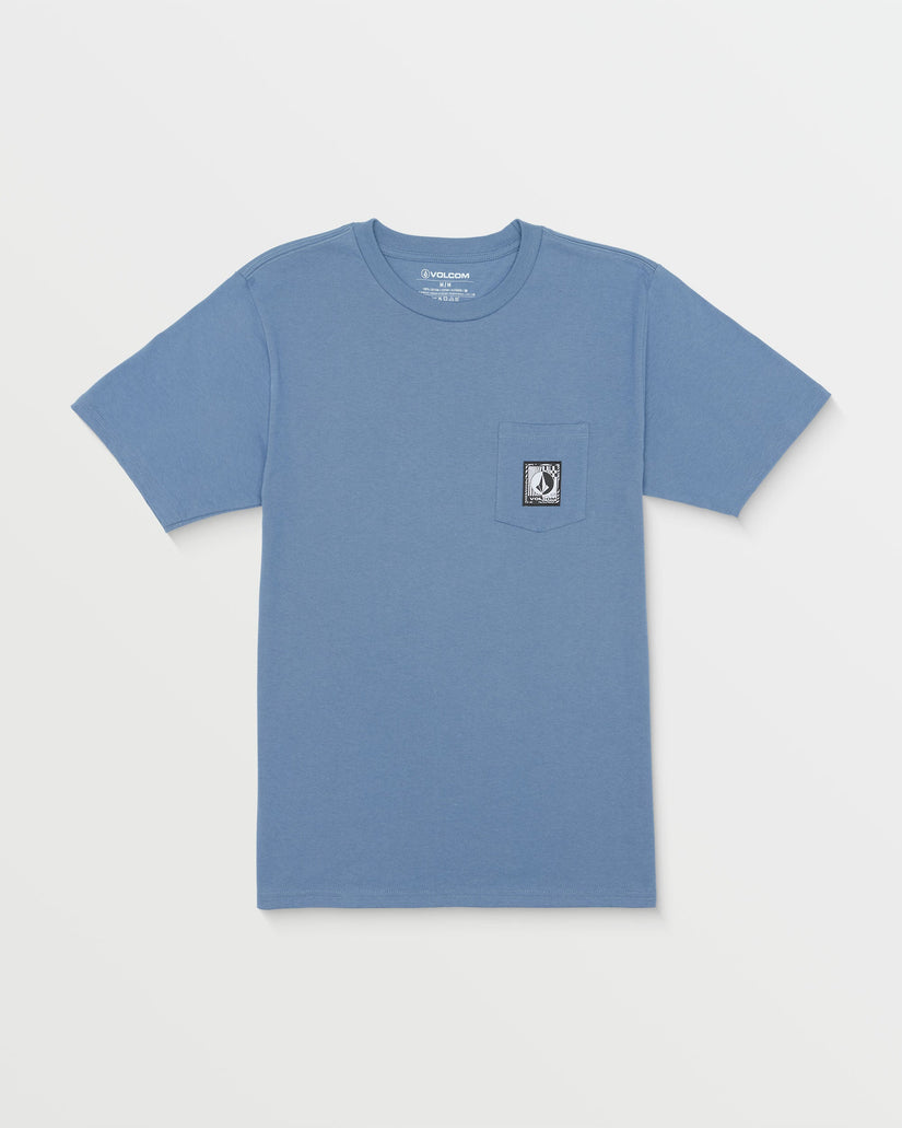 Fracking Pocket Label Short Sleeve Tee - Blueberry