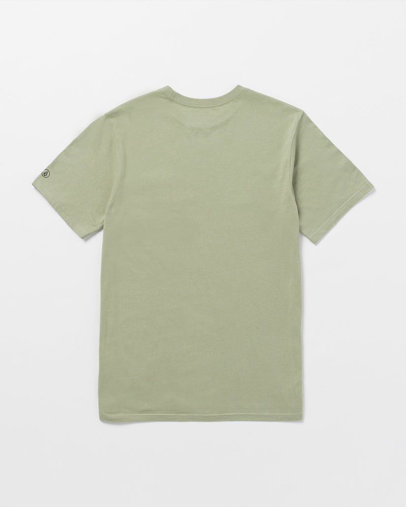 Solid Short Sleeve Shirt Pocket Tee - Green Tea