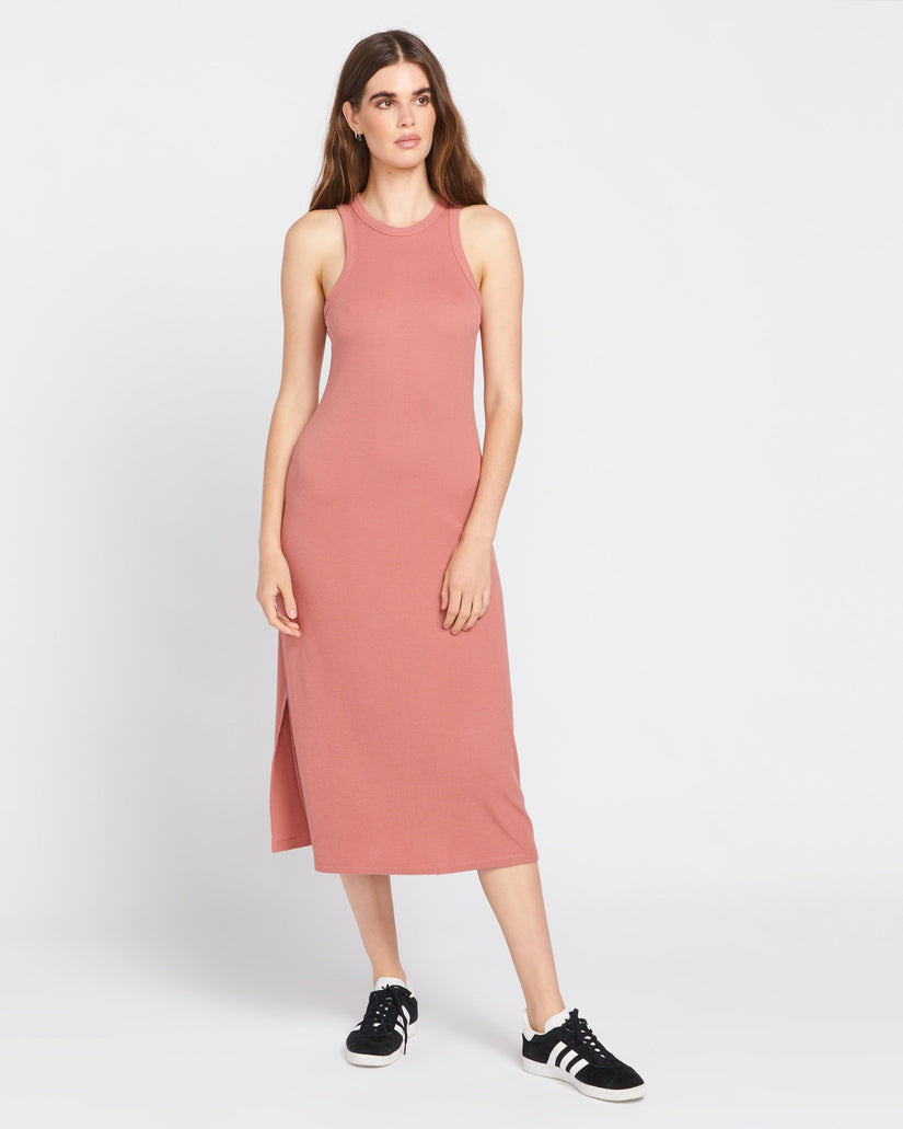 Stonelight Rib Dress - Mauve Rose