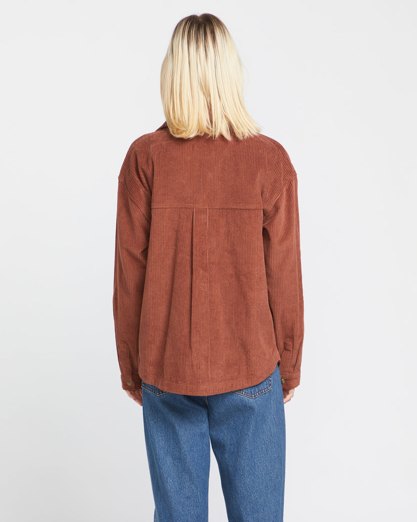 Power Chord Shacket - Chestnut Brown