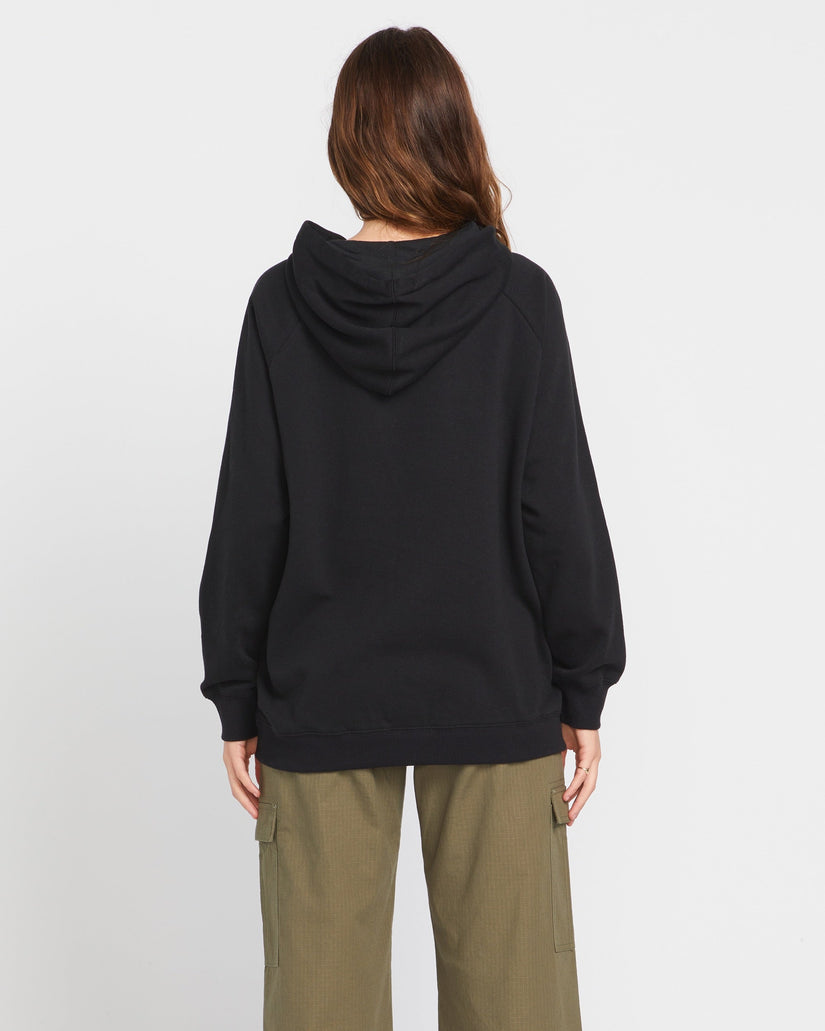 Truly Stoked Boyfriend Pullover Hoodie - Black