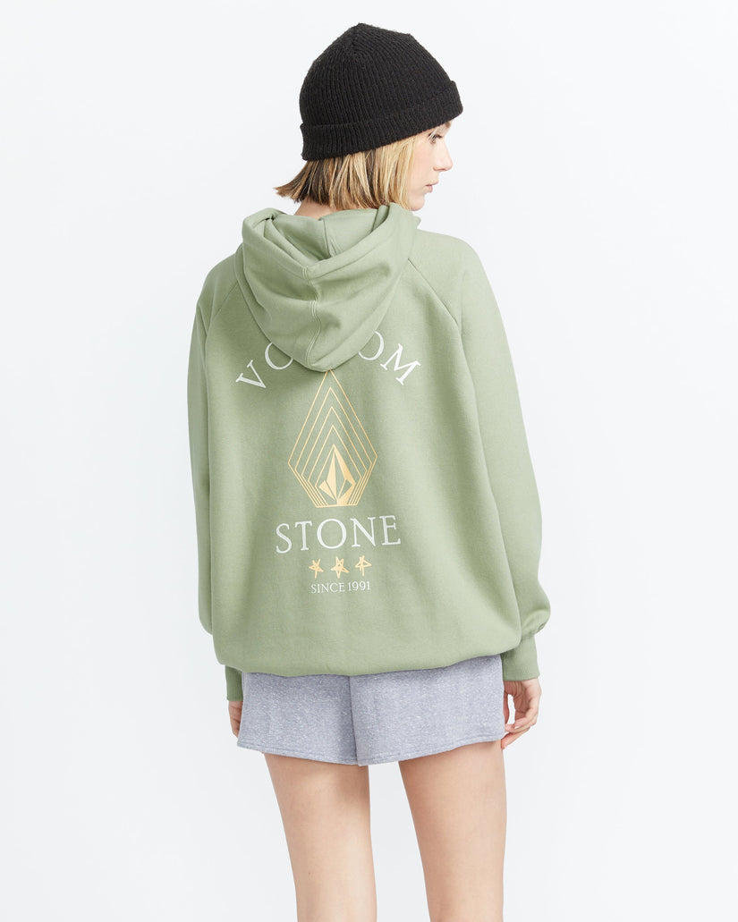 Truly Stoked Boyfriend Pullover Hoodie - Sage