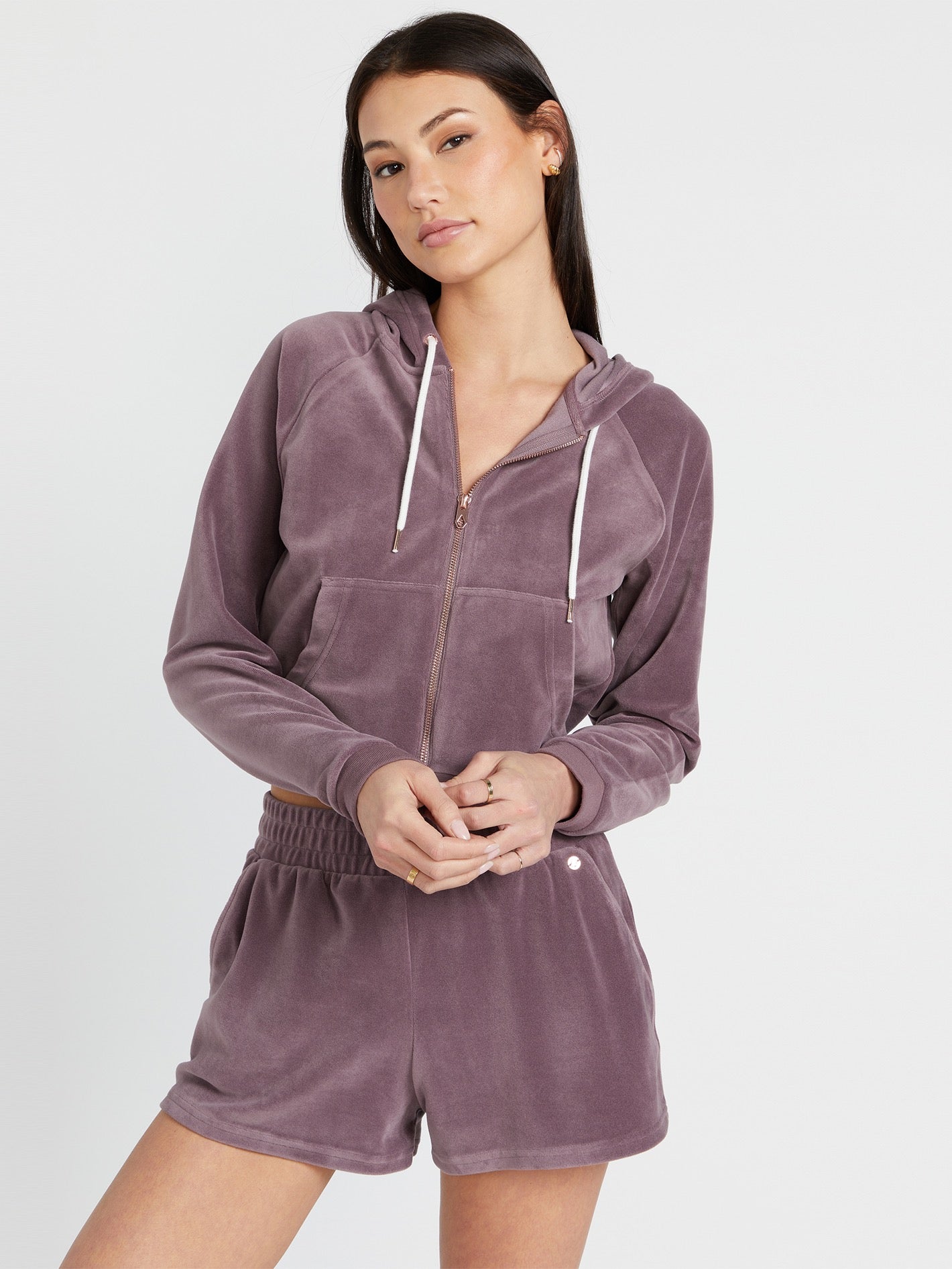 Lived Lounge Velour Zip Jacket - Acai