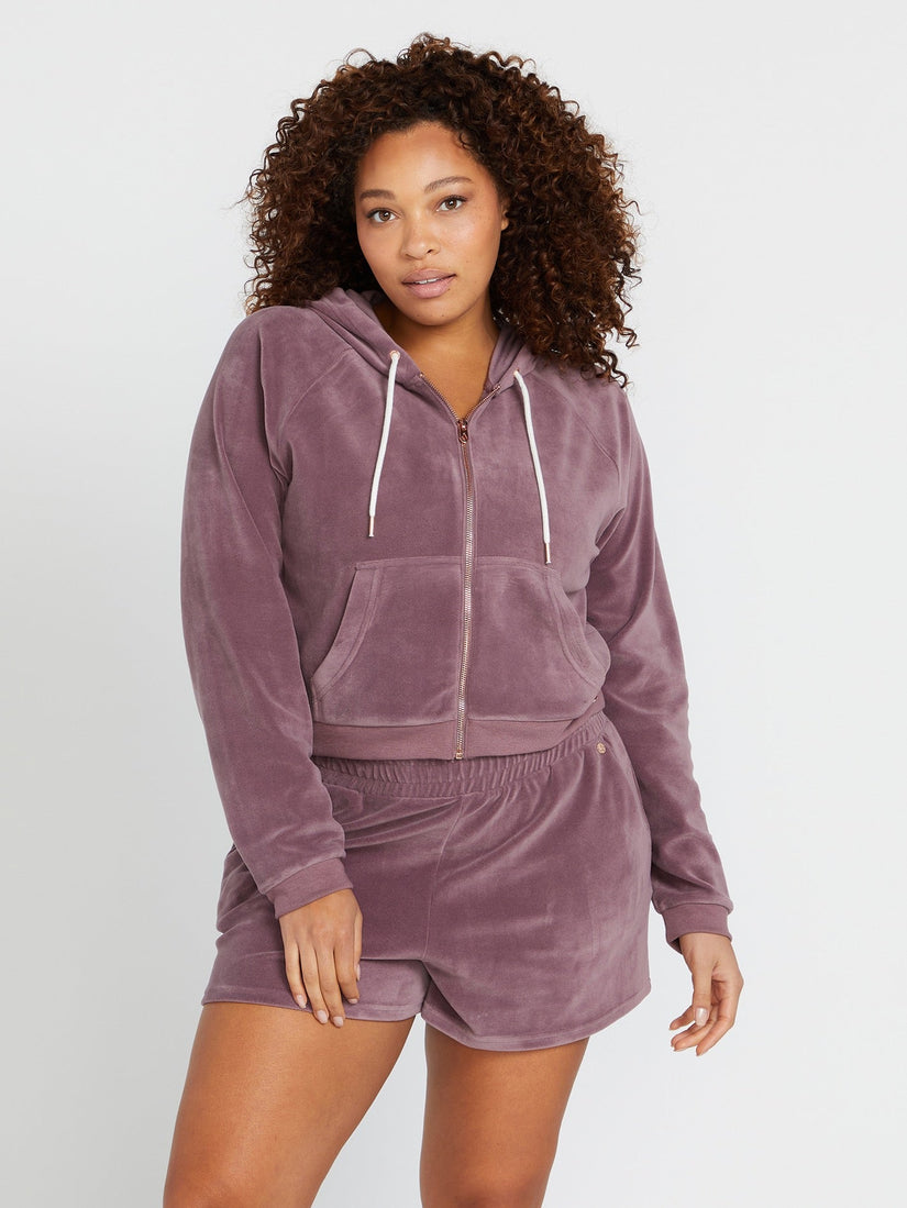 Lived in Lounge Velour Zip Jacket - Acai