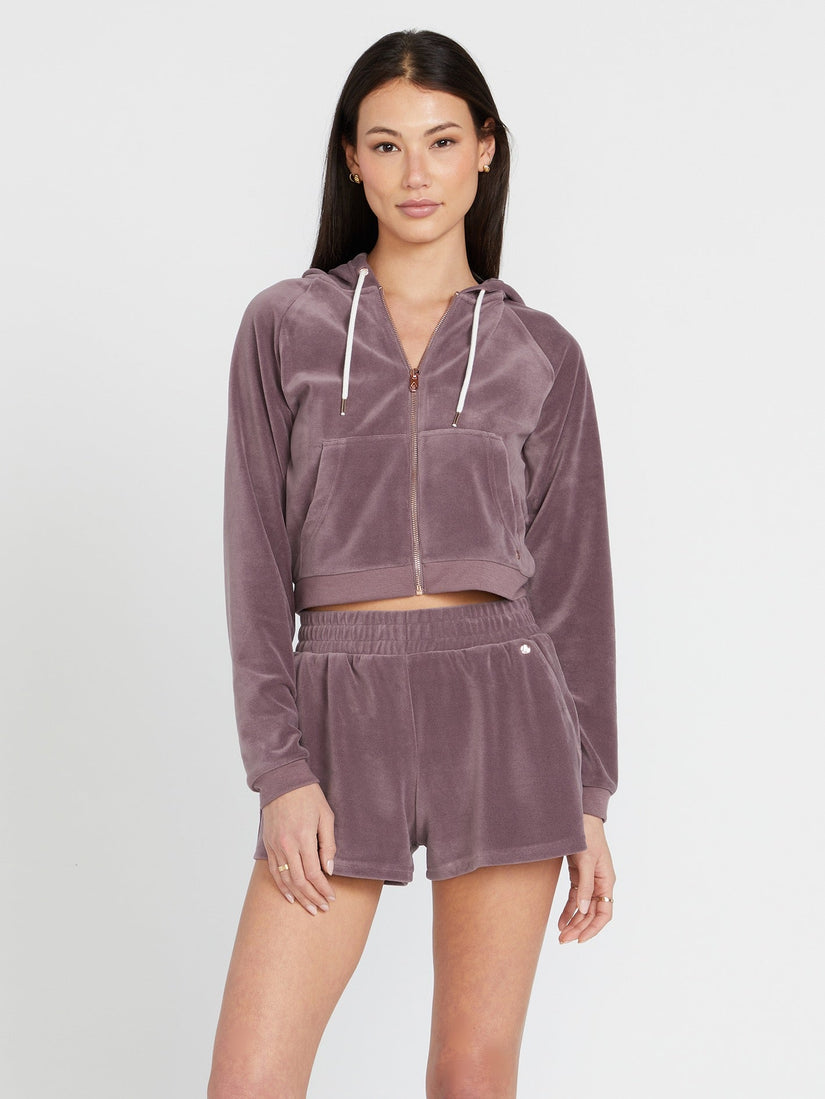 Lived in Lounge Velour Zip Jacket - Acai