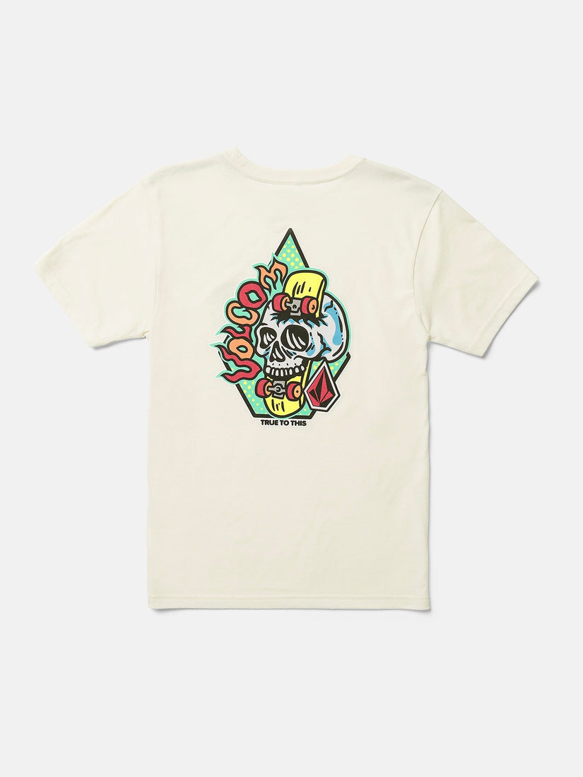 Big Boys Sticker Skull Short Sleeve Tee - Off White Heather