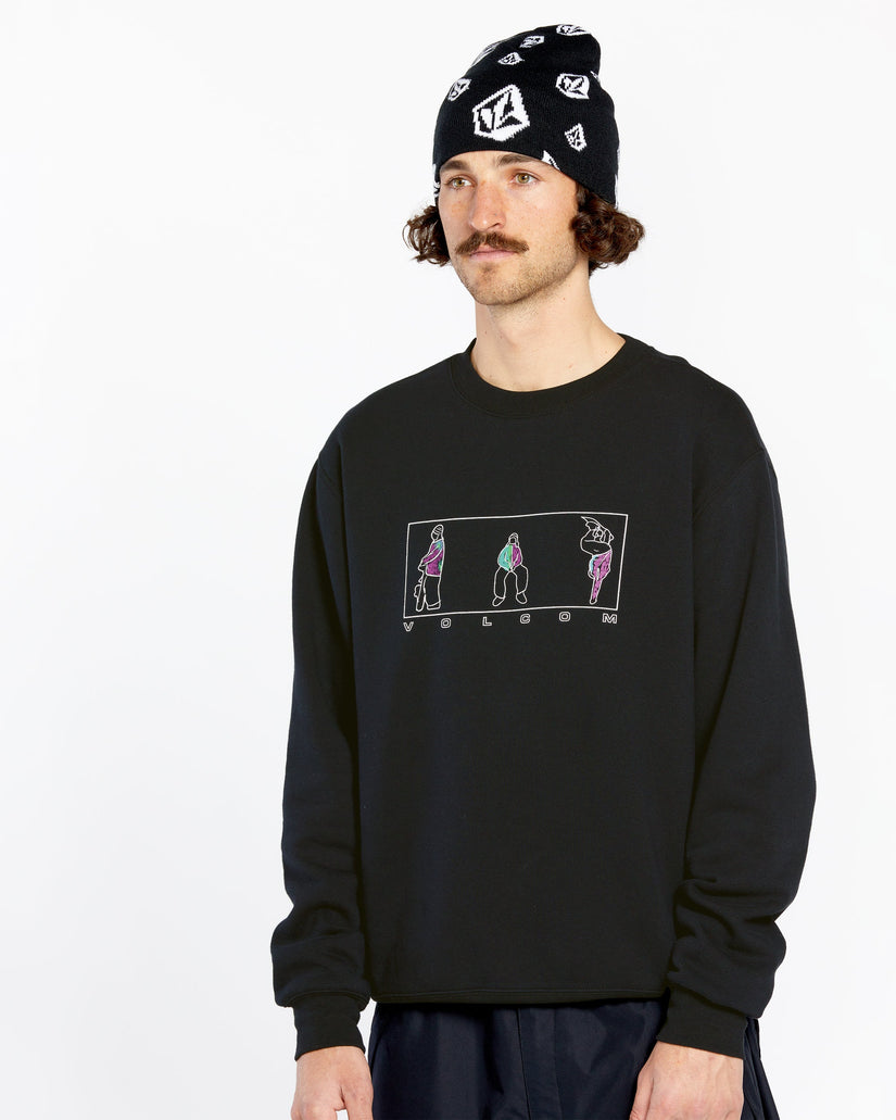 Mens Essential Crew Fleece - Black