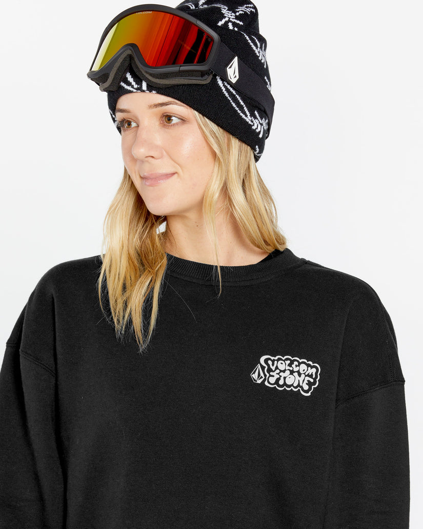 Womens Essential Crew Fleece - Black