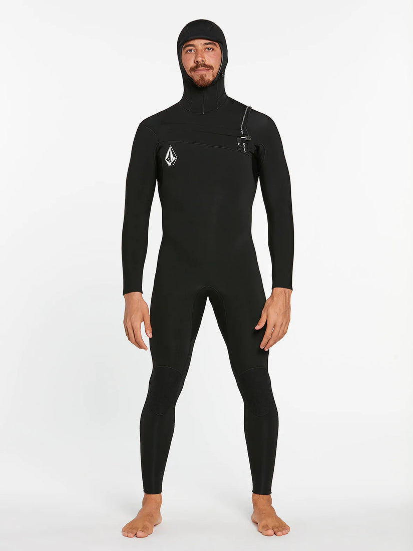 Modulator 4/3mm Long Sleeve Hooded Chest Zip Wetsuit - Black