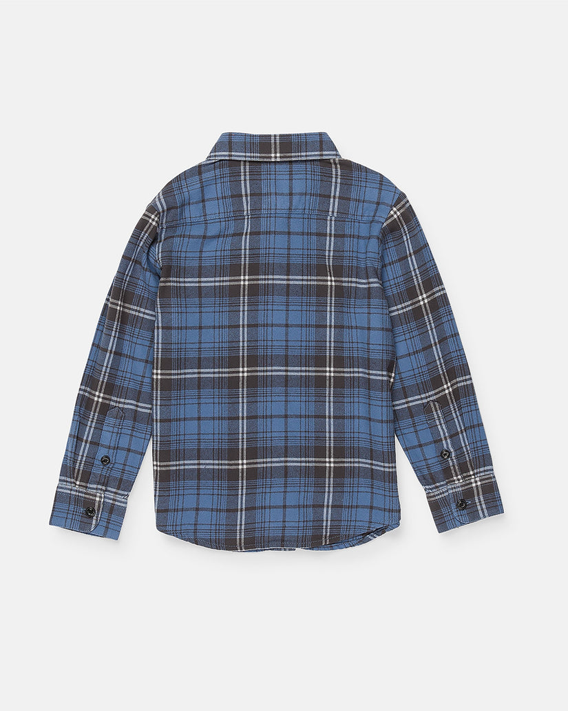 Little Boys Caden Plaid Long Sleeve Shirt - Blue