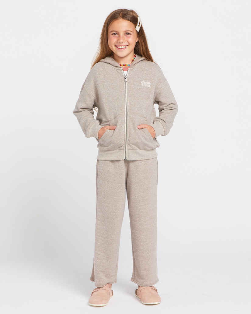 Little Girls Lived in Lounge Frenchie Zip Fleece - Moondust