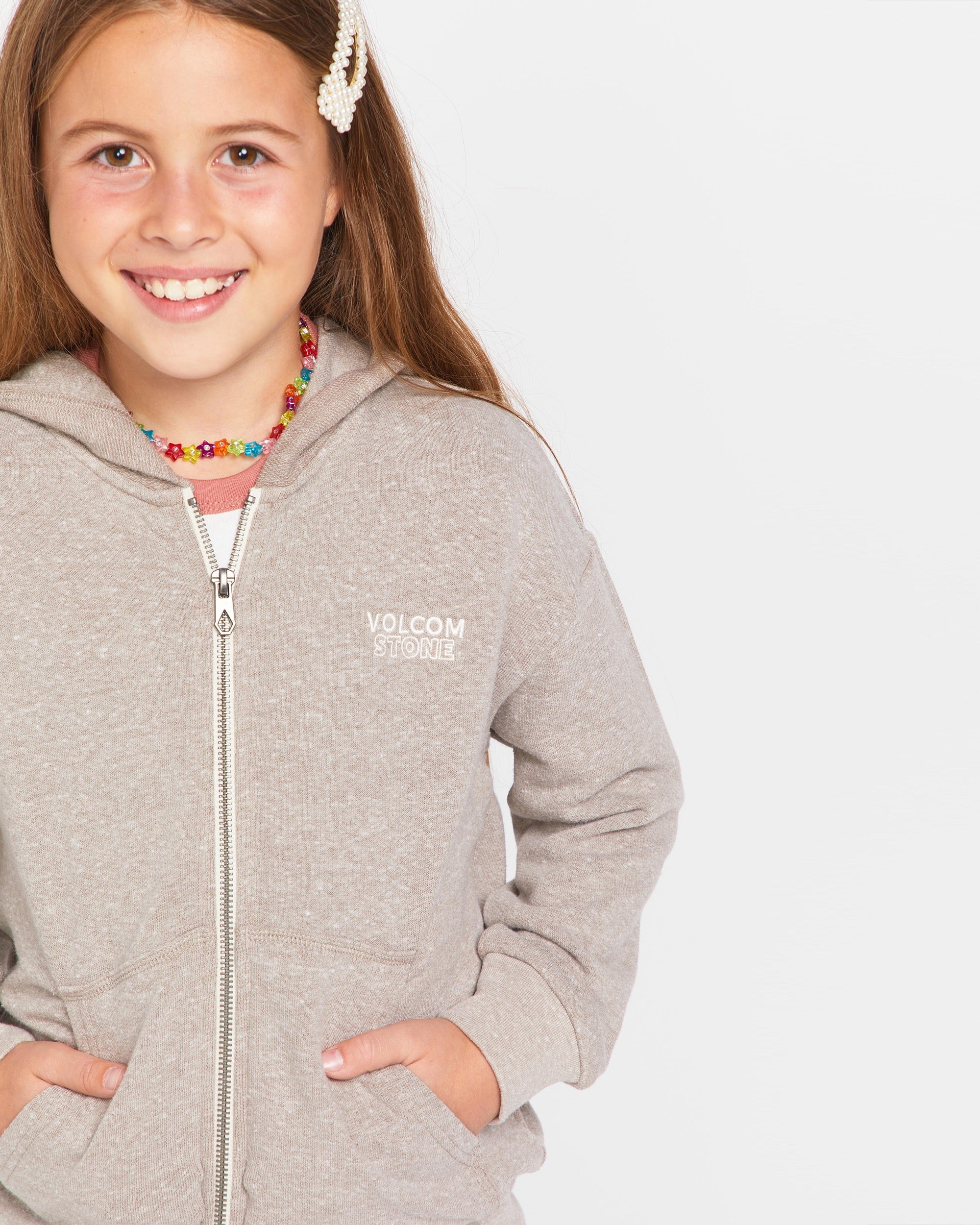 Little Girls Lived Lounge Frenchie Zip Fleece - Moondust