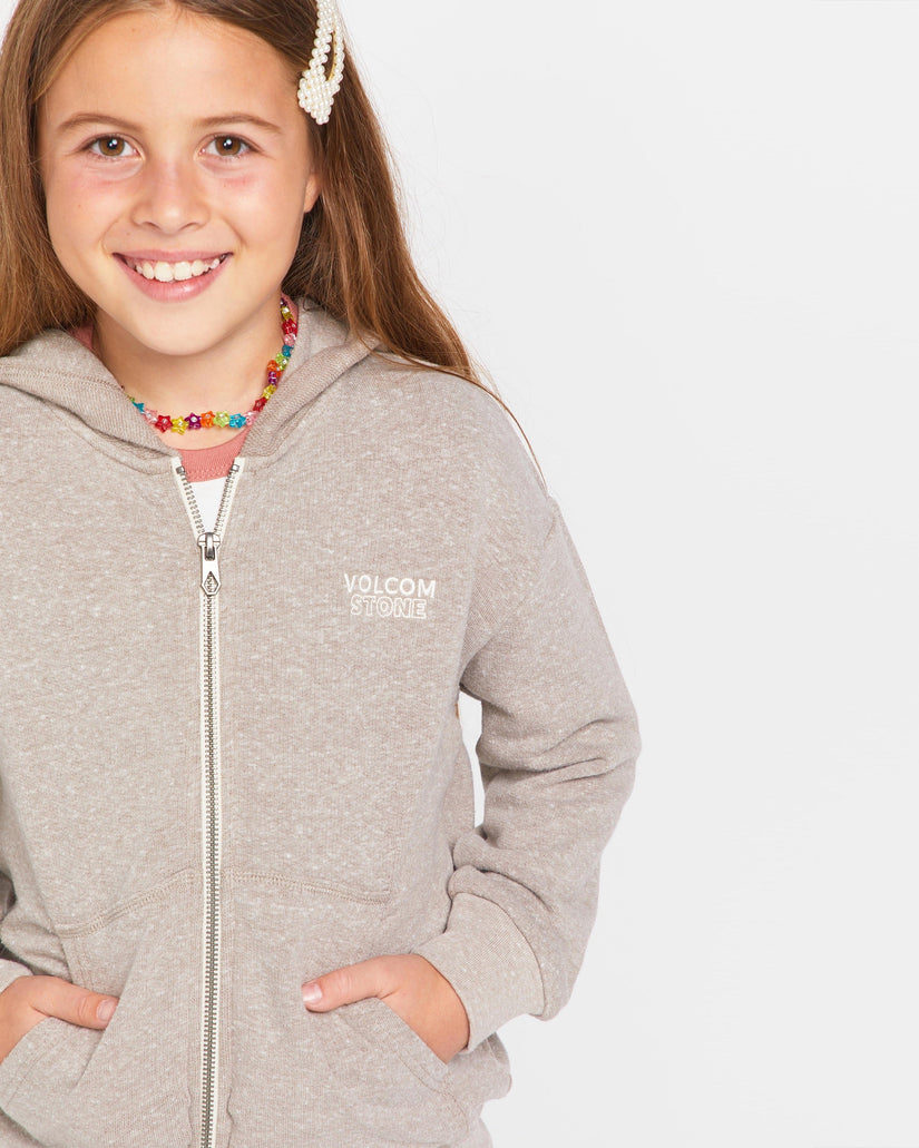 Little Girls Lived in Lounge Frenchie Zip Fleece - Moondust