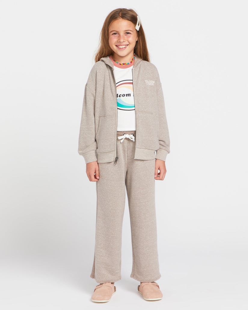 Little Girls Lived in Lounge Frenchie Zip Fleece - Moondust