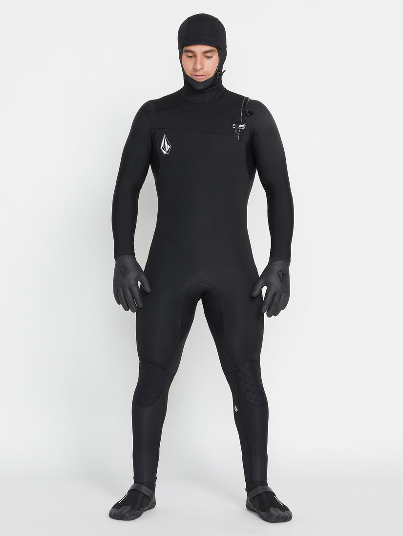 Modulator 5/4/3mm Long Sleeve Hooded Chest Zip Wetsuit - Black