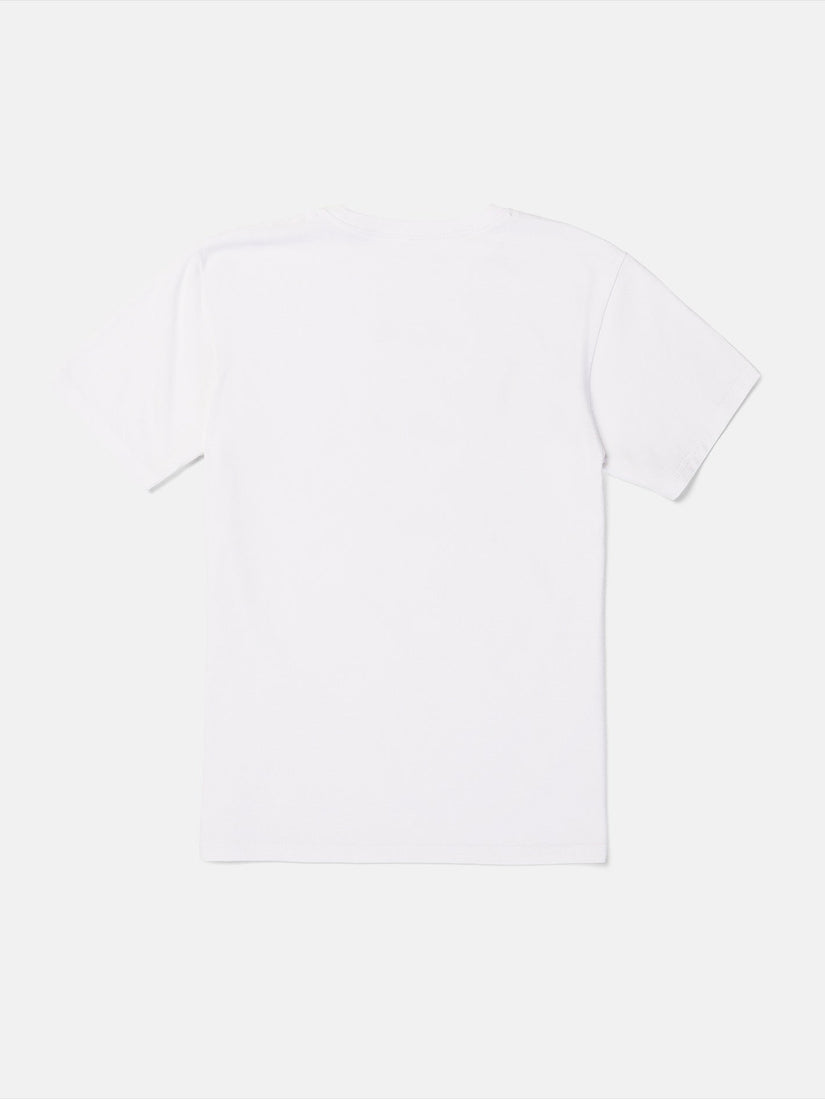 Little Boys Sticker Stamp Short Sleeve Tee - White