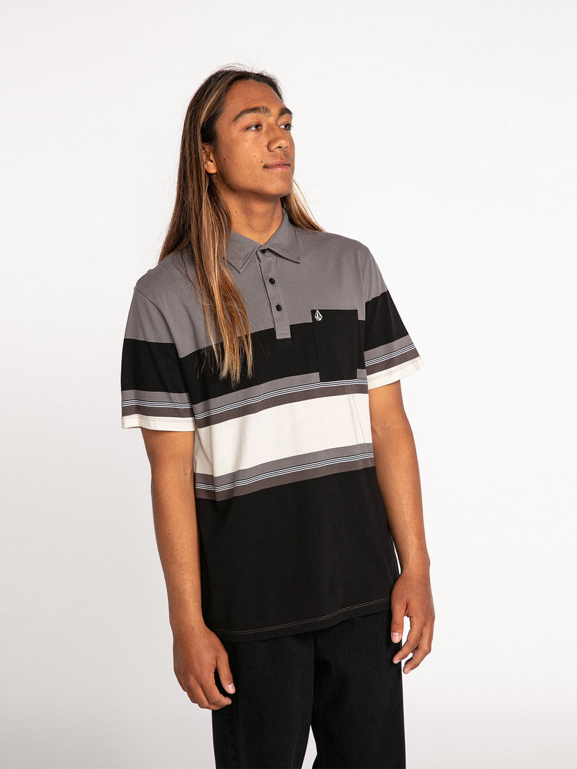 Heavy Daze Short Sleeve Polo - Pewter (A0132203_PEW) [F]