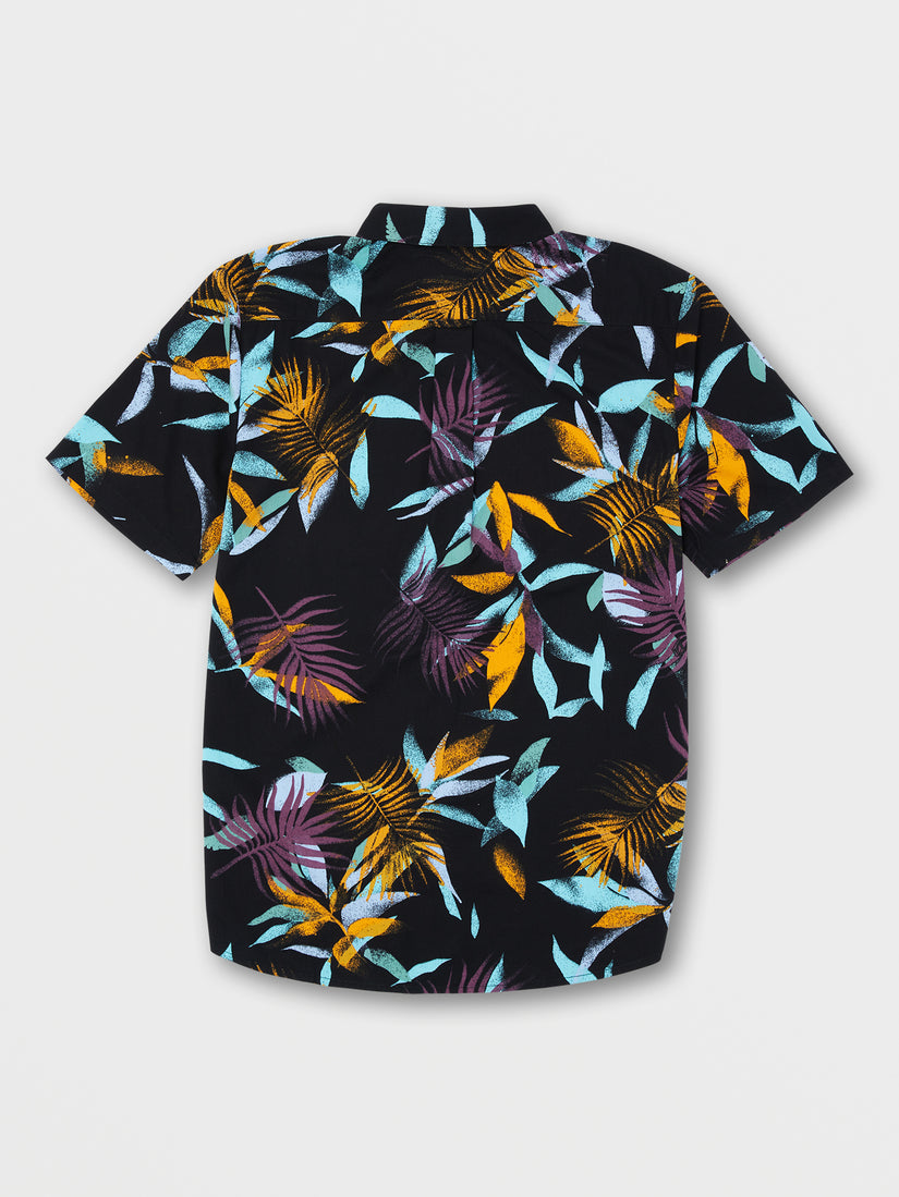 Leaf Spray Short Sleeve Shirt - Black (A0432203_BLK) [02]