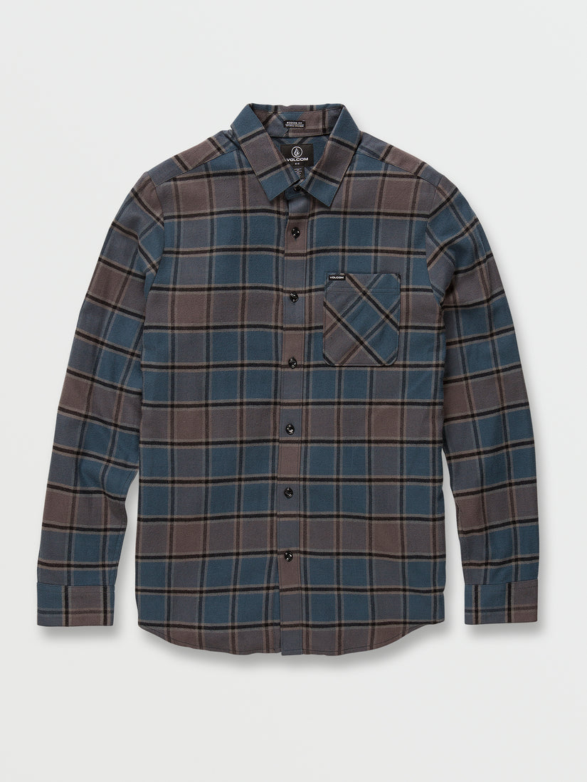 Caden Plaid Long Sleeve Flannel - Marina Blue (A0532203_MRB) [B]