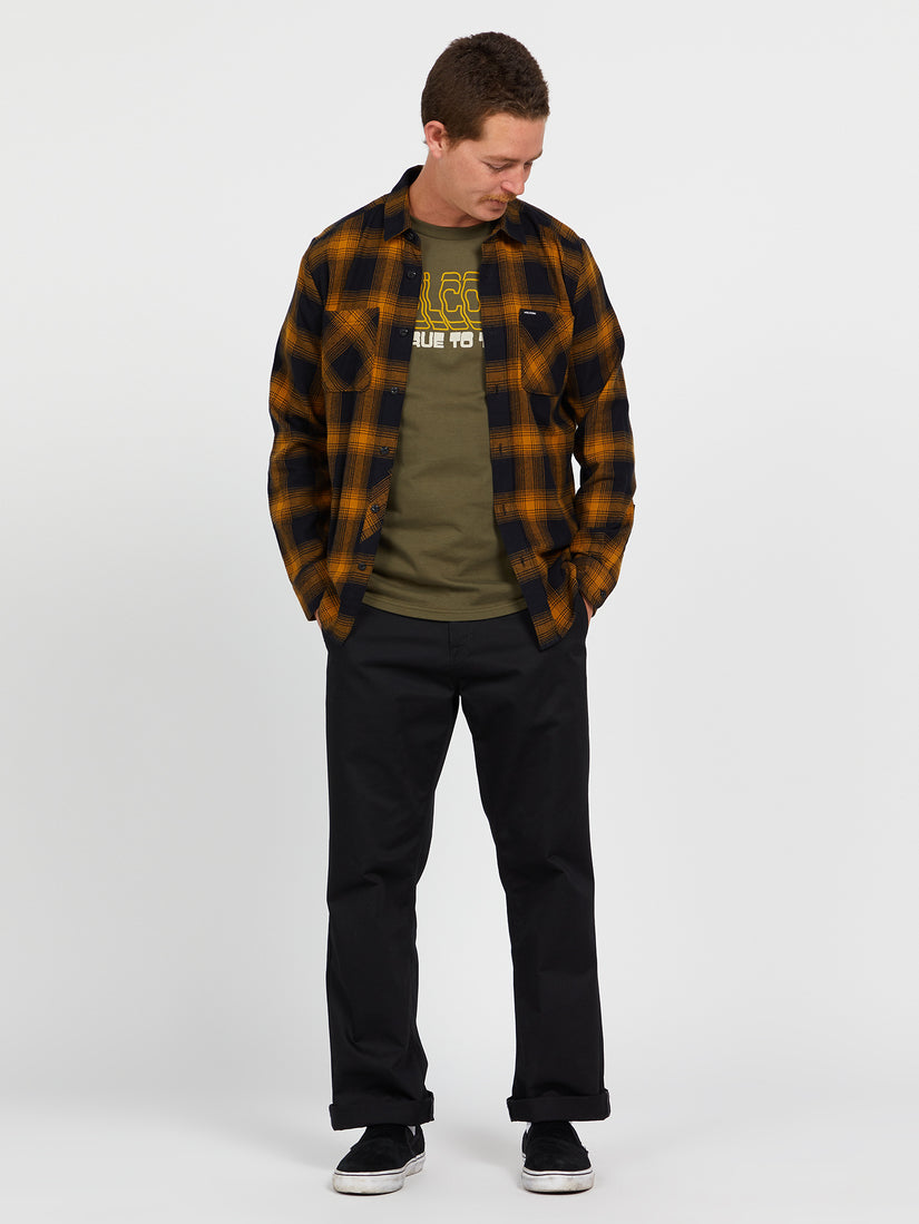 Netastone Long Sleeve Flannel - Rinsed Black (A0542203_RIB) [B]