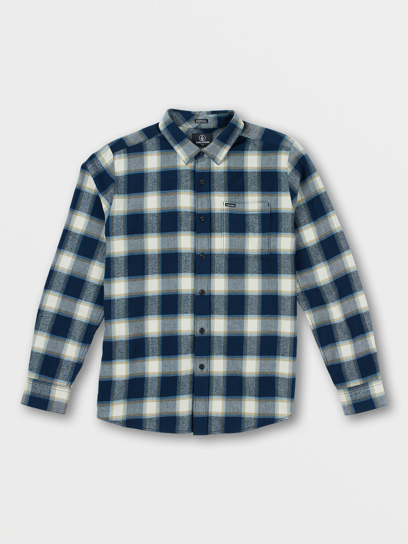 Caden Plaid Long Sleeve Flannel - Navy (A0542204_NVY) [1]