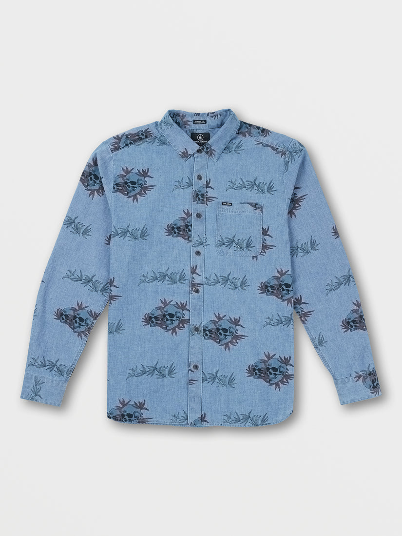 Rise And Stone Long Sleeve Shirt - Chambray (A0542206_CMB) [B]