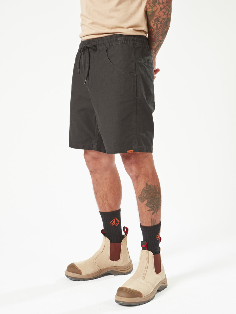 Volcom Workwear Caliper Elastic Waist Shorts - Black (A1002005_BLK) [2]