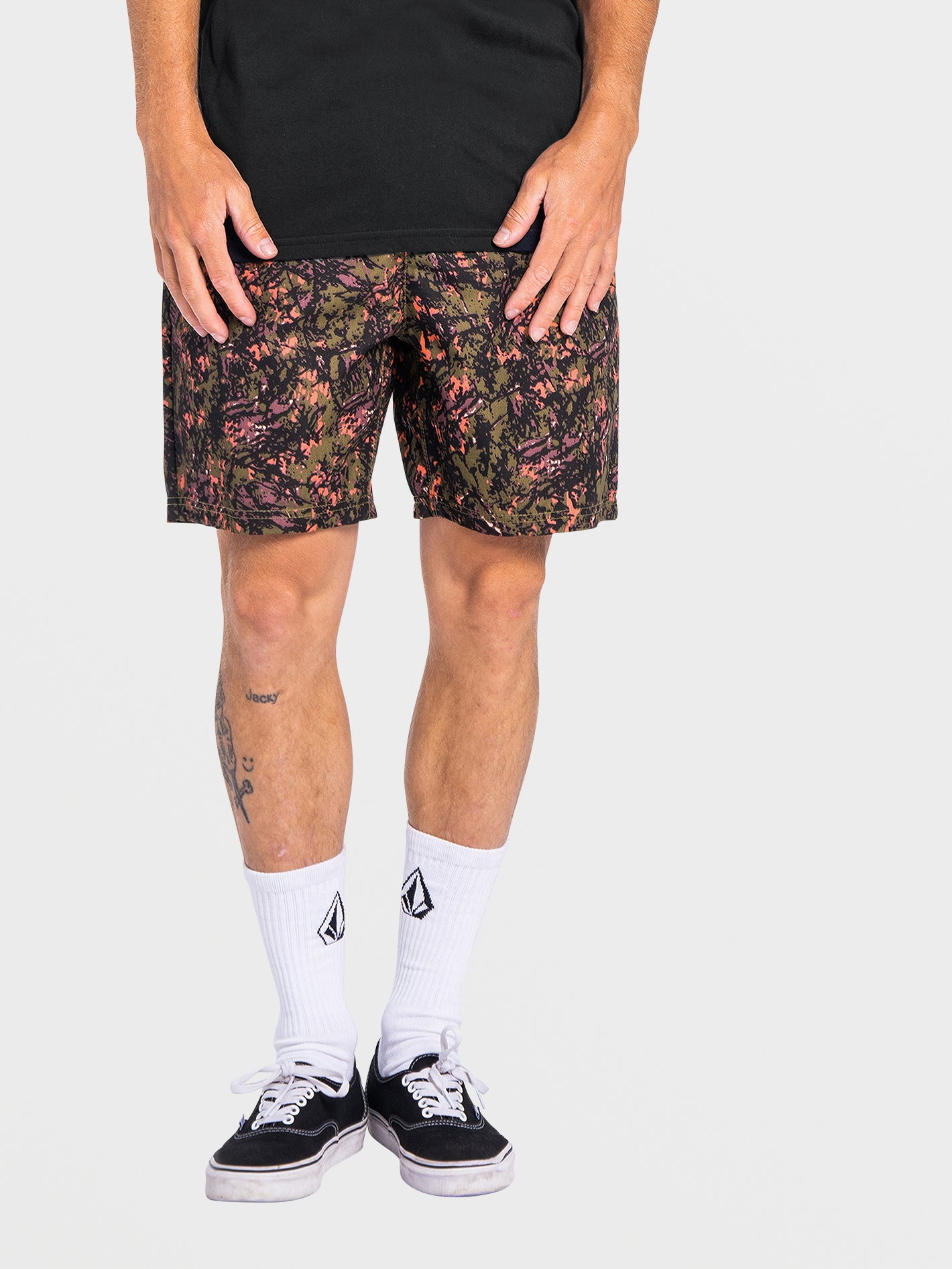 Topside Trail Elastic Waist Shorts - Military