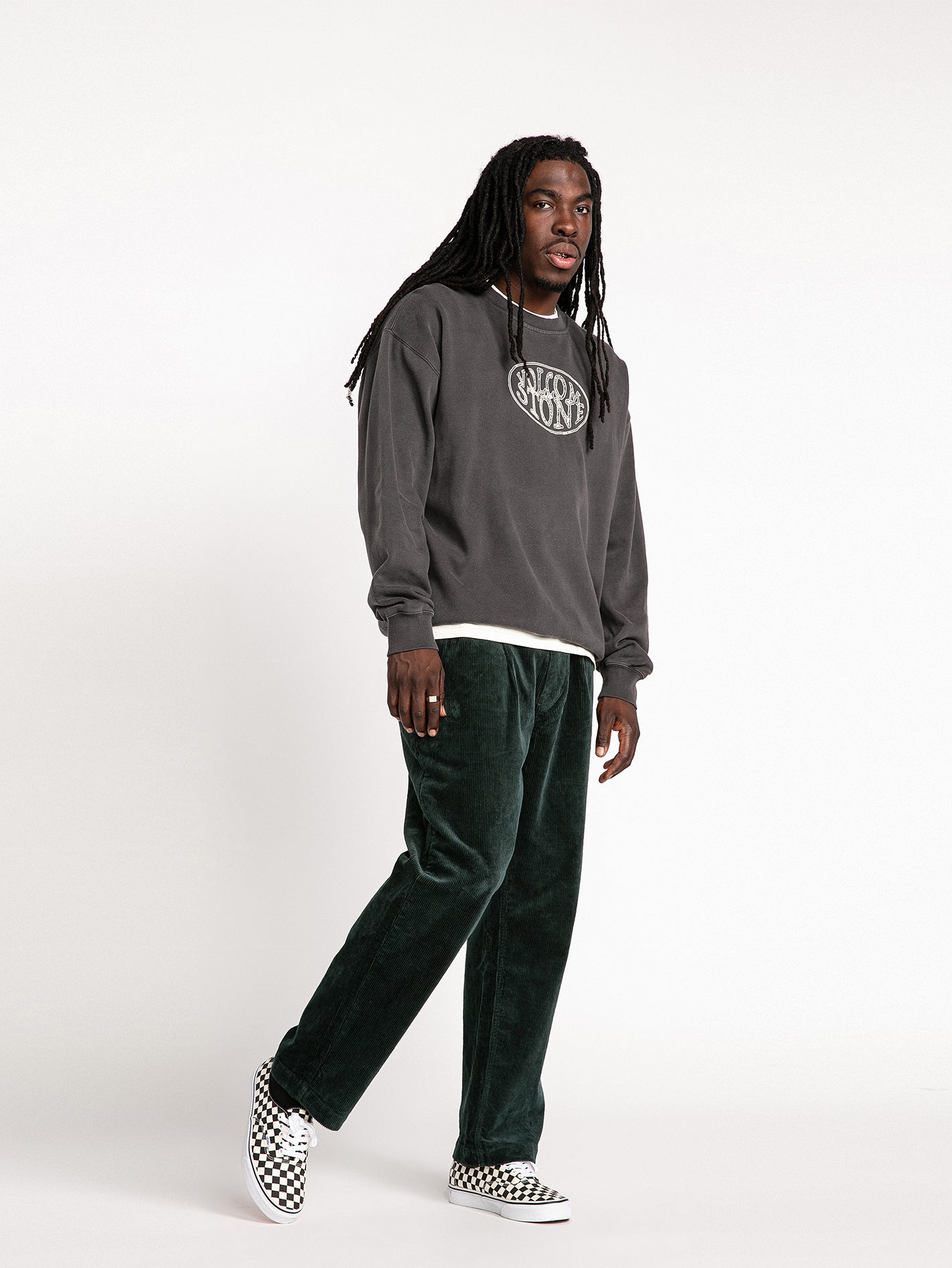 Lovat Green Corduroy Drawstring Waist Pants