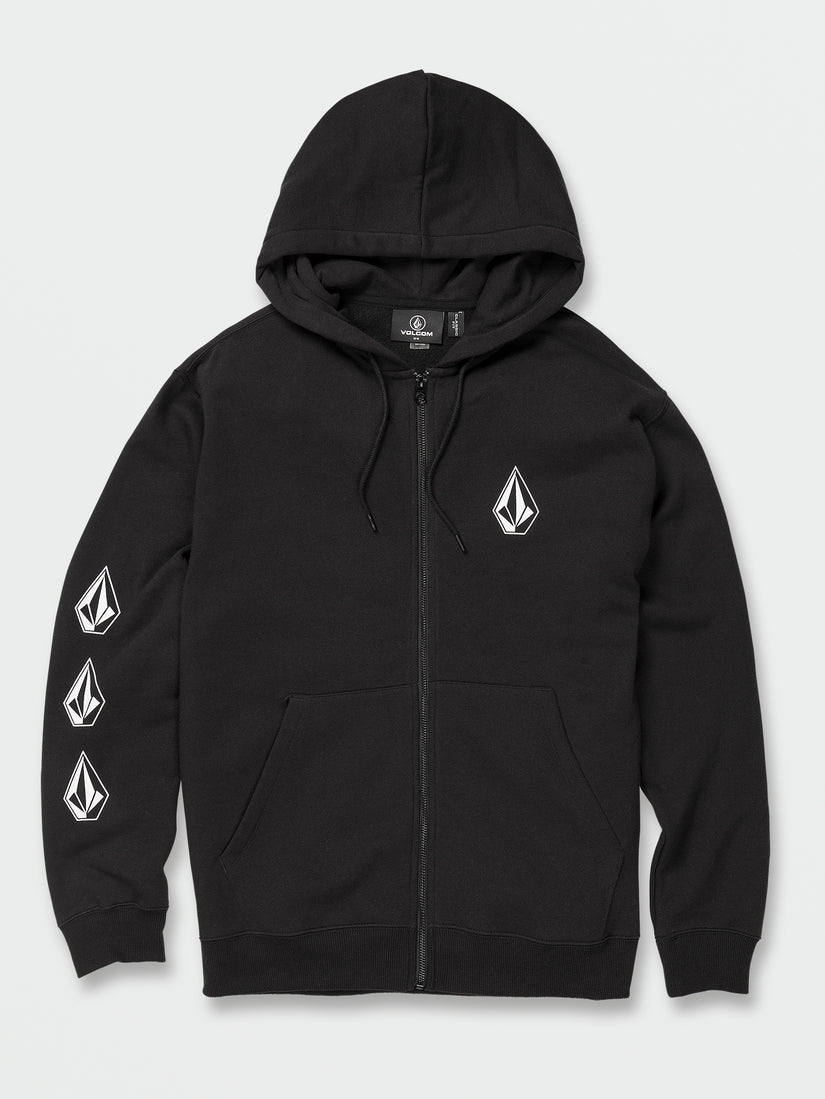 Iconic Stone Zip Fleece Hoodie - Black (A4842202_BLK) [F]