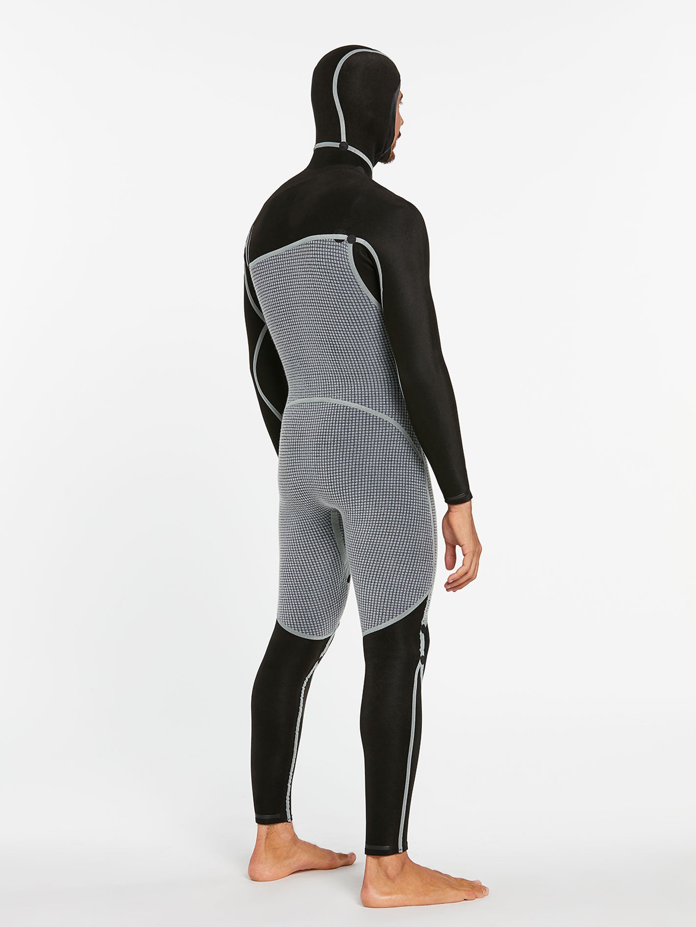 Modulator 4/3mm Long Sleeve Hooded Chest Zip Wetsuit - Black