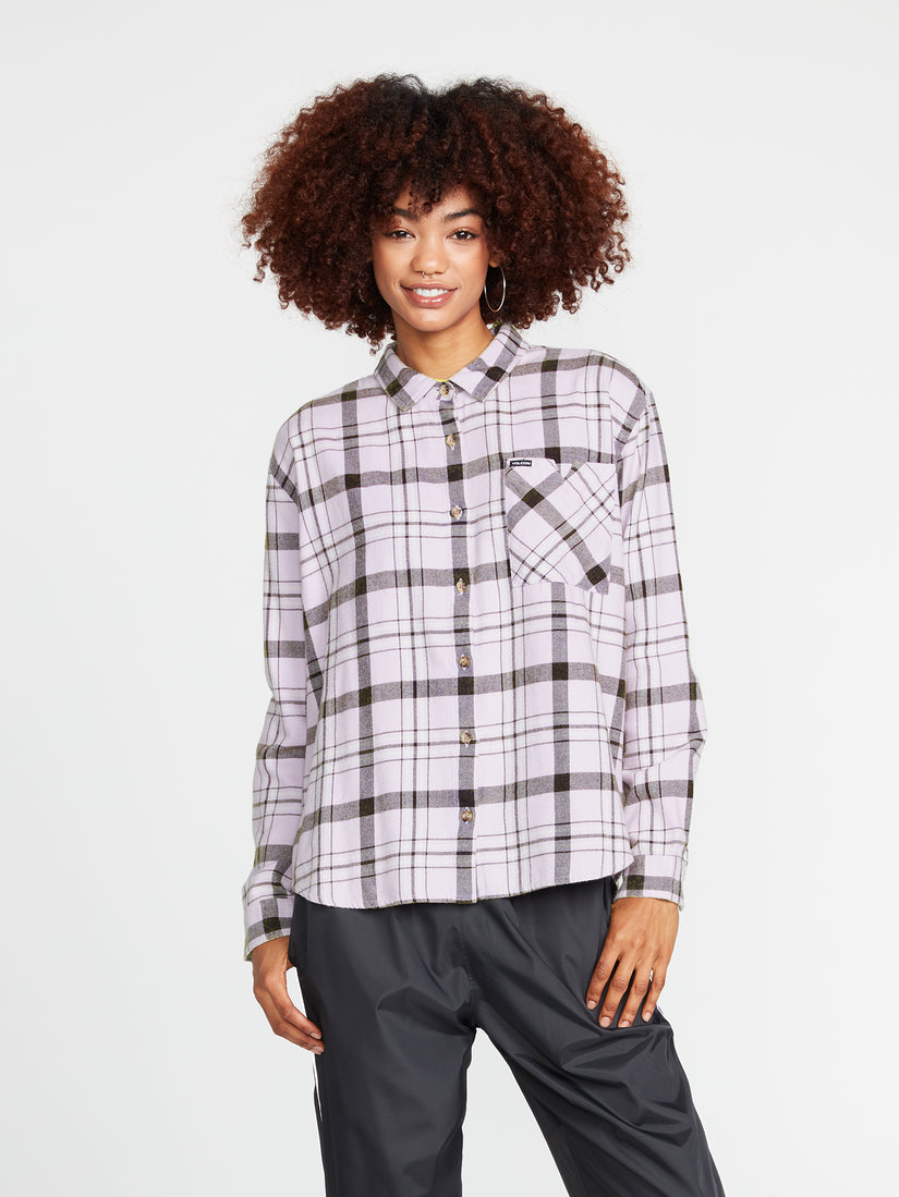 Plaid to Meet U Long Sleeve Flannel - Lavender (B0512100_LAV) [1]