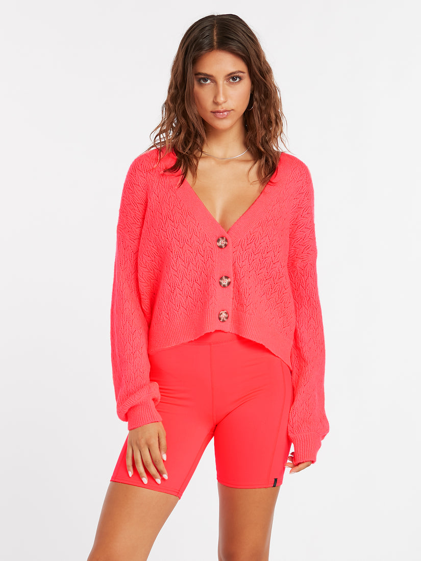 CARDIGAN BCH SWEATER - ELECTRIC CORAL (B0722201_ELC) [F]