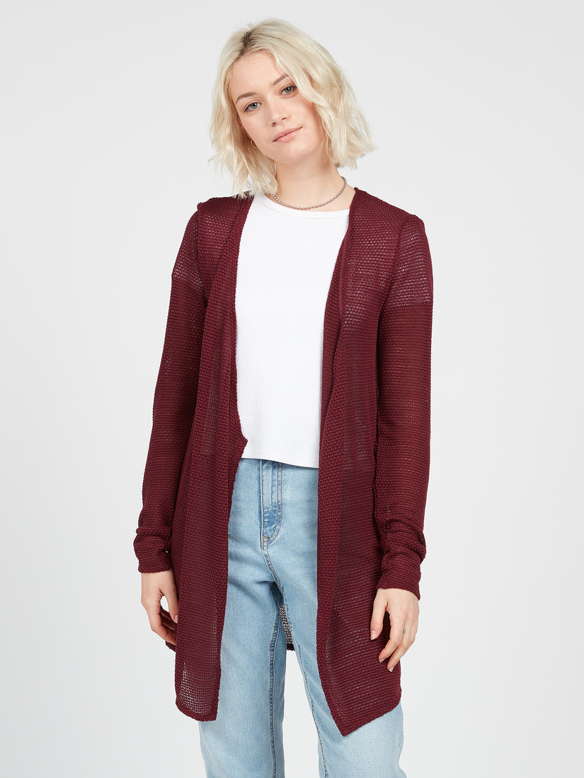 Go Go Wrap Cardigan - Burgundy (B0732209_BUR) [F]