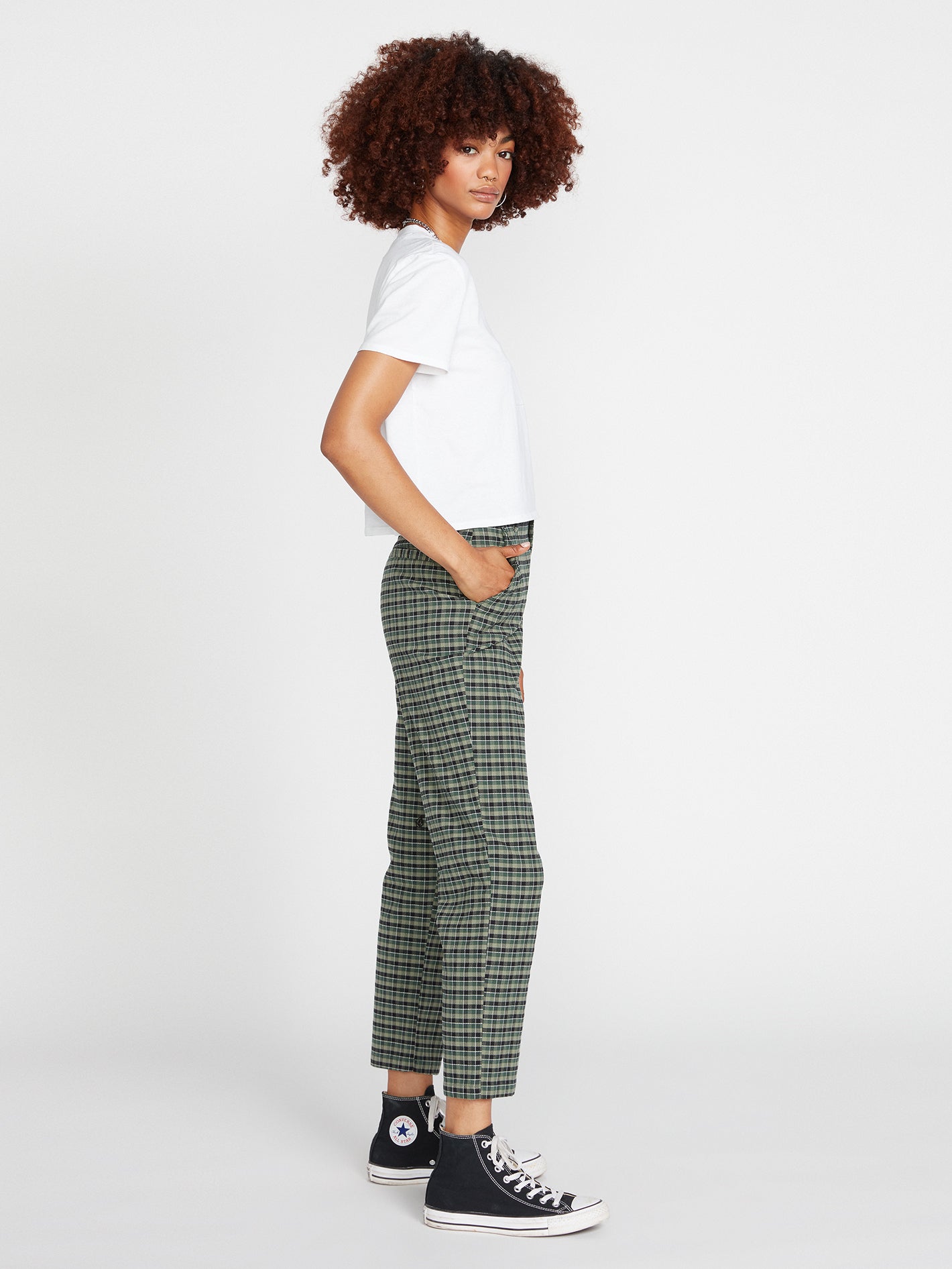 Frochickie High Rise Chino Pants - Dark Pine