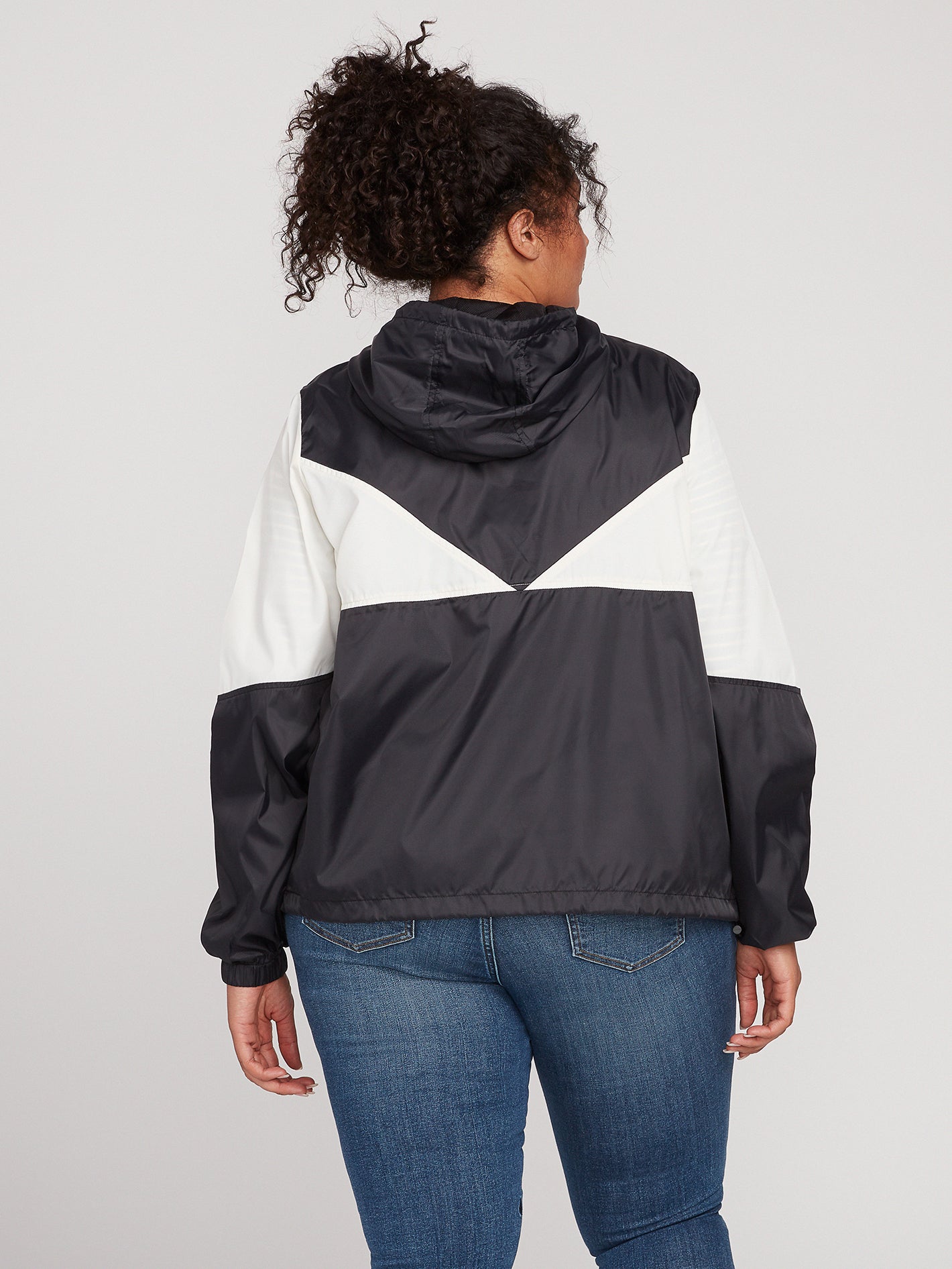 Plus size hotsell white windbreaker