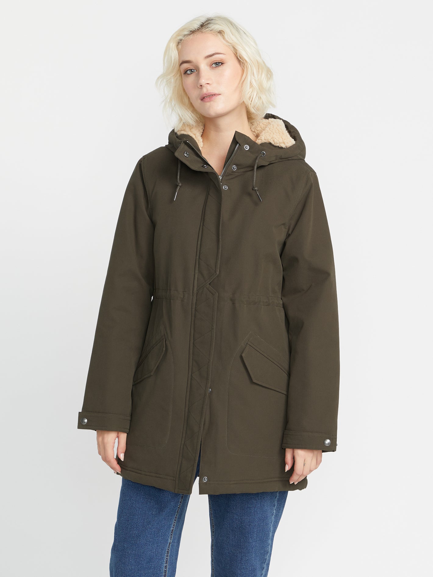 Khaki parka coat sale