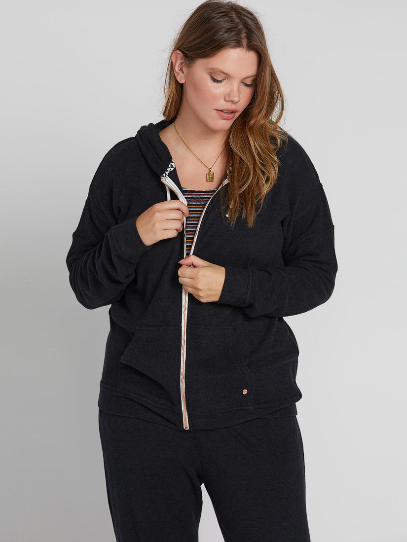 Lived In Lounge Zip Fleece - Black (B3111802P_BLK) [2]