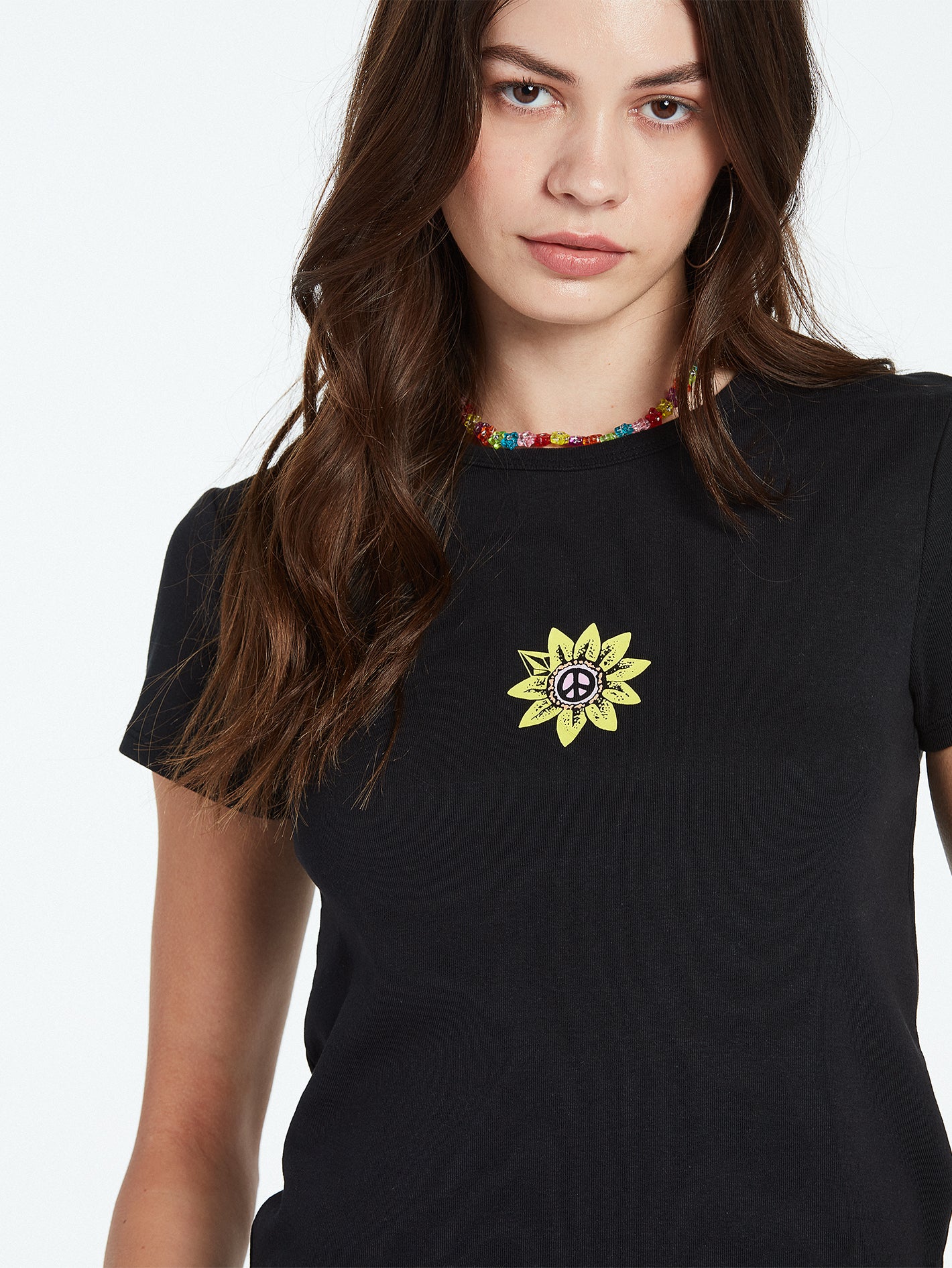 Have a Clue Flower Graphic Tee - Black