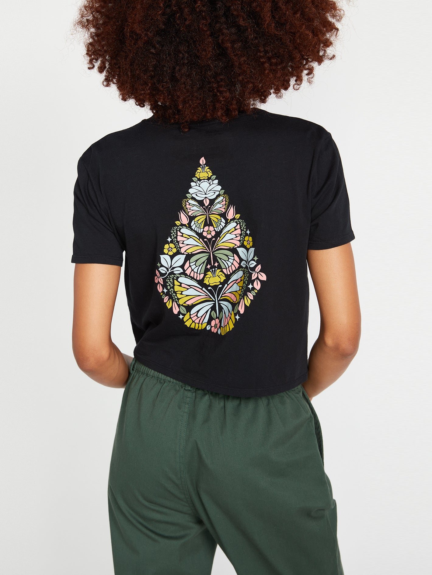 Pocket Dial Butterfly Stone Graphic Tee - Black